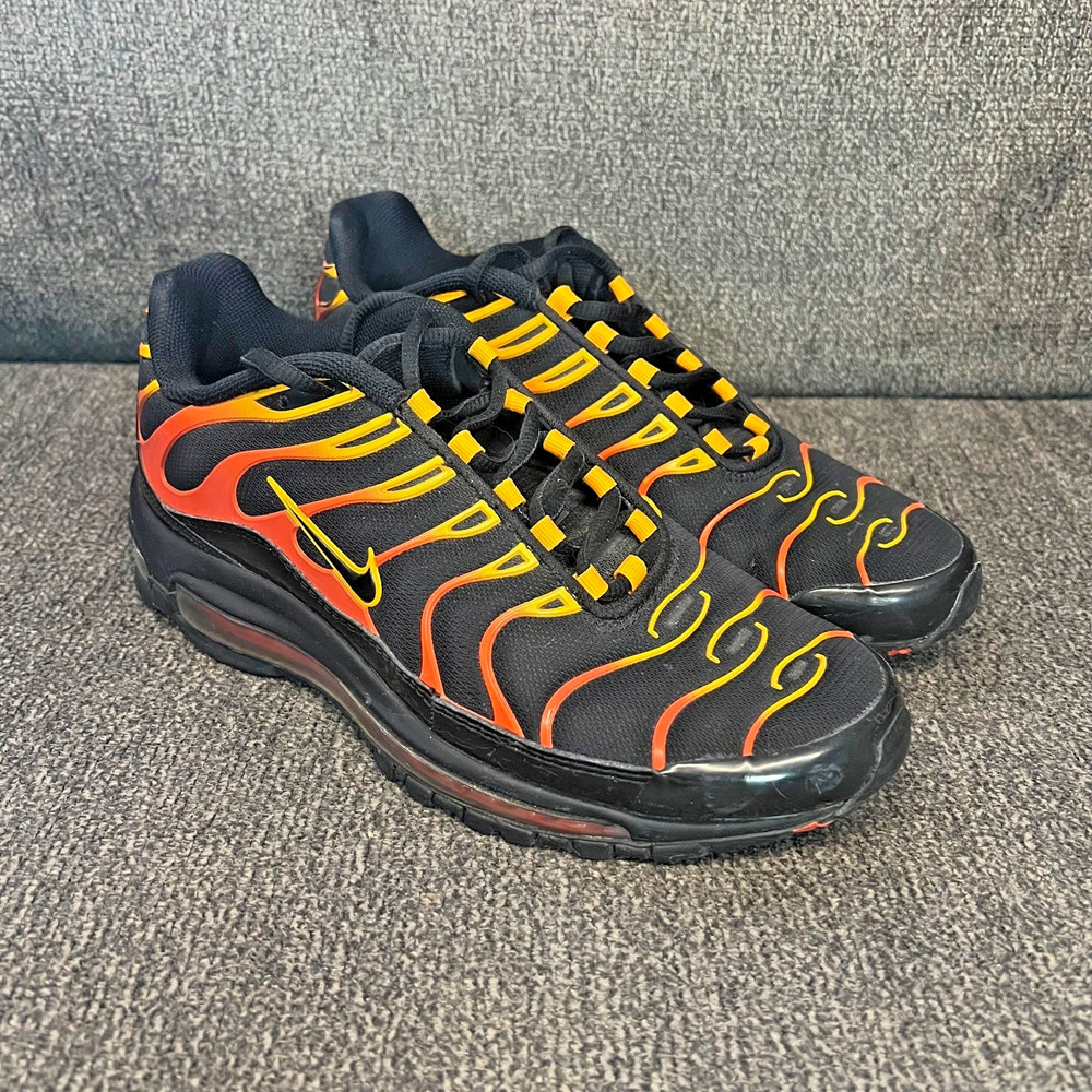 Nike Air Max 97 Plus Sneaker Shoes Mens Size 8.5 Shock Orange Sporty Hypebeast